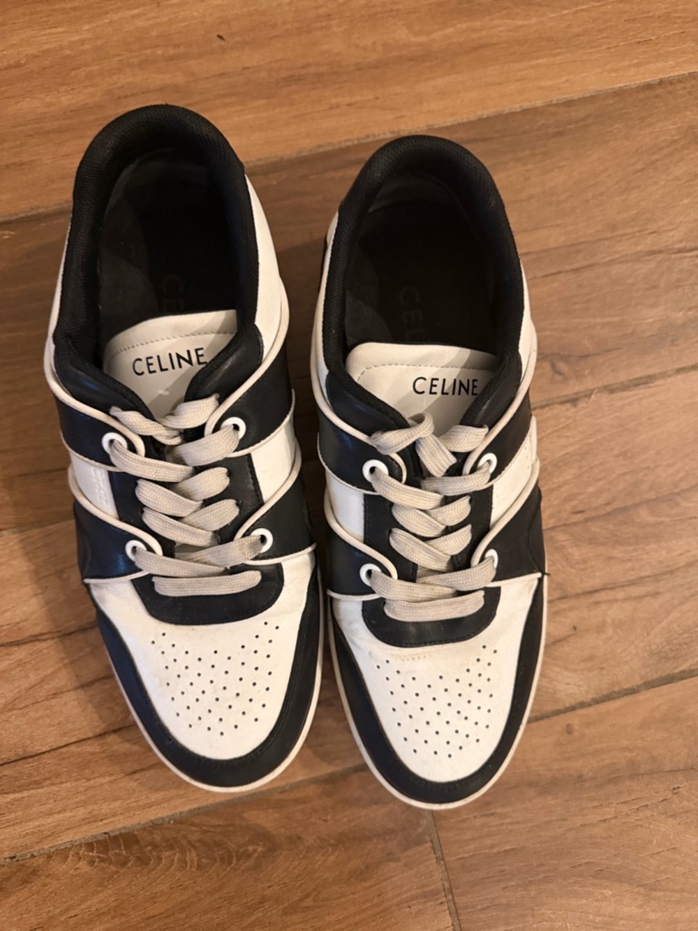 Celine Men’s Black and White Low-Top Sneakers Size EU42/US 9 - Picture 2 of 6